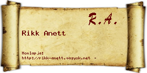 Rikk Anett névjegykártya