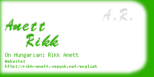 anett rikk business card